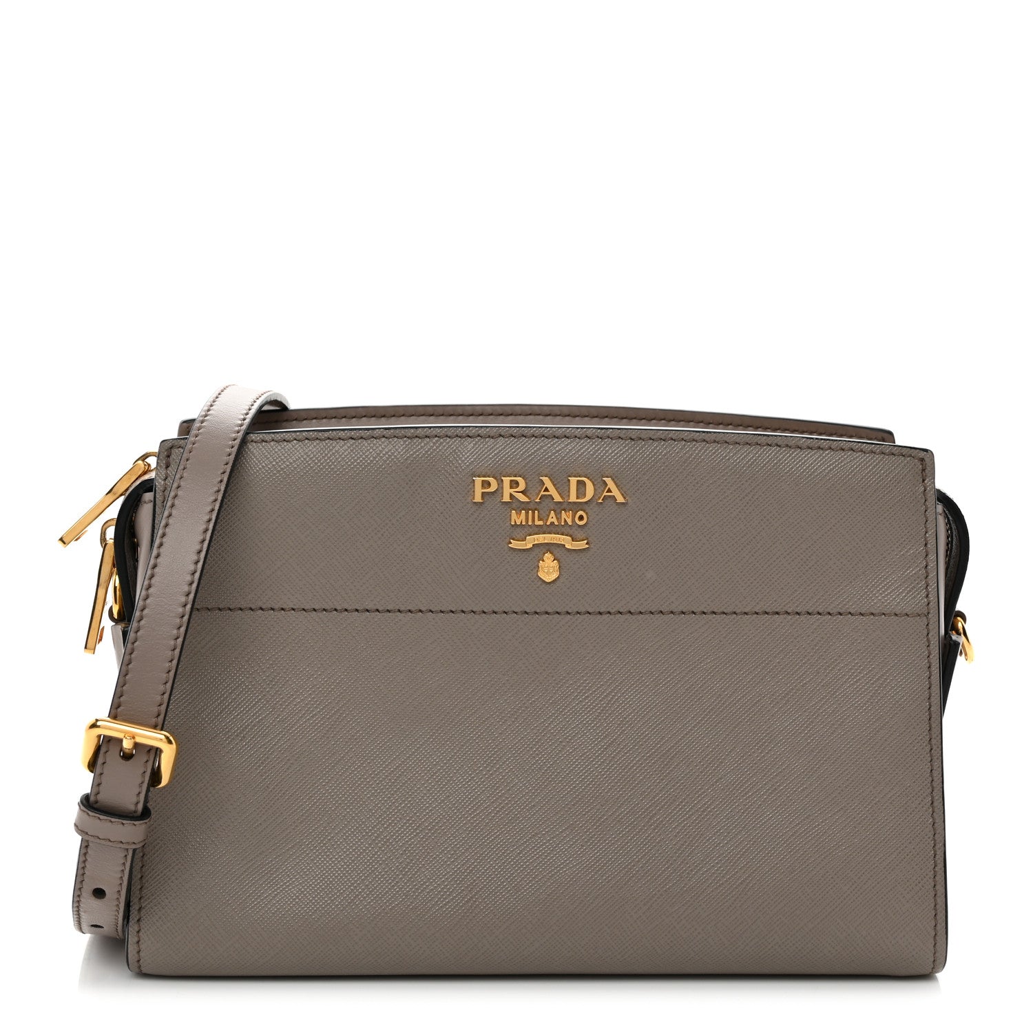 Prada Saffiano Calfskin Esplanade Crossbody Bag Argilla 1 of 10