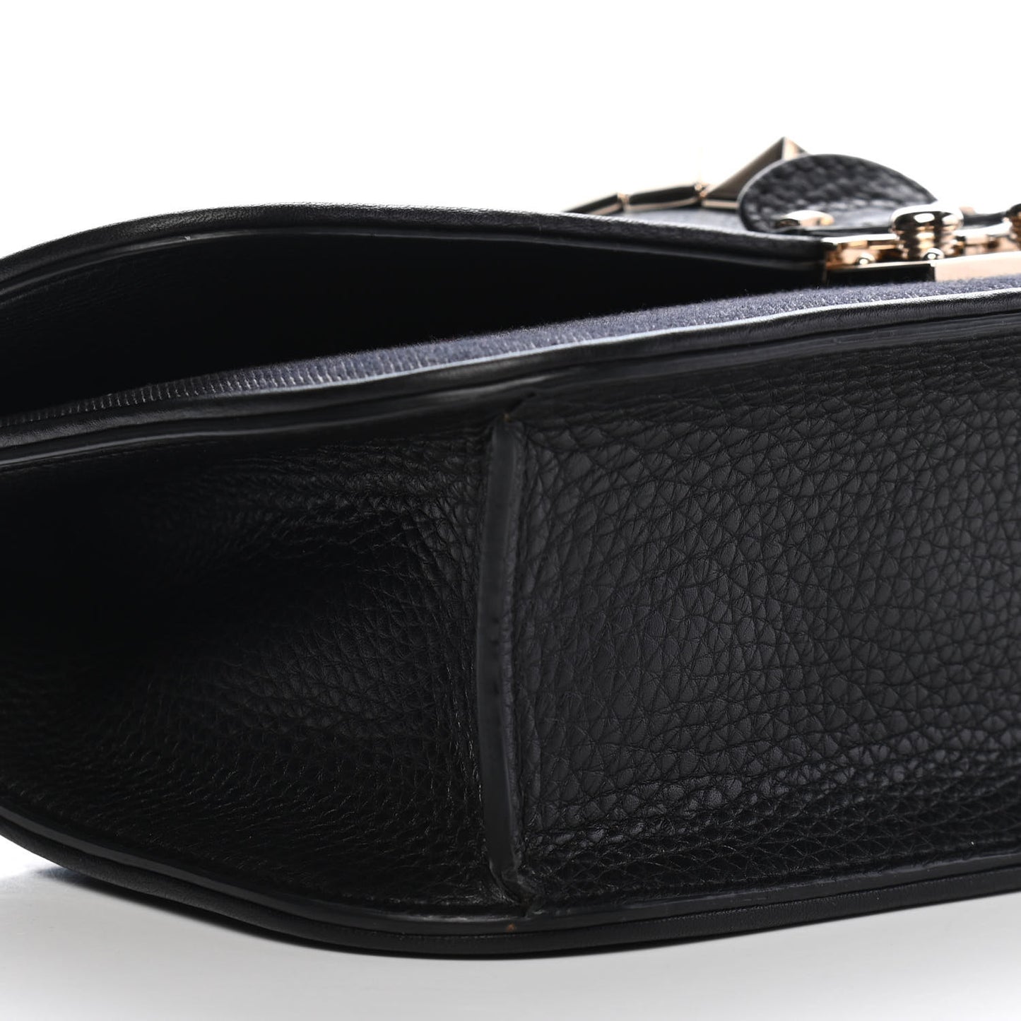 Denim Medium Glam Lock Rockstud Flap Deep Denim