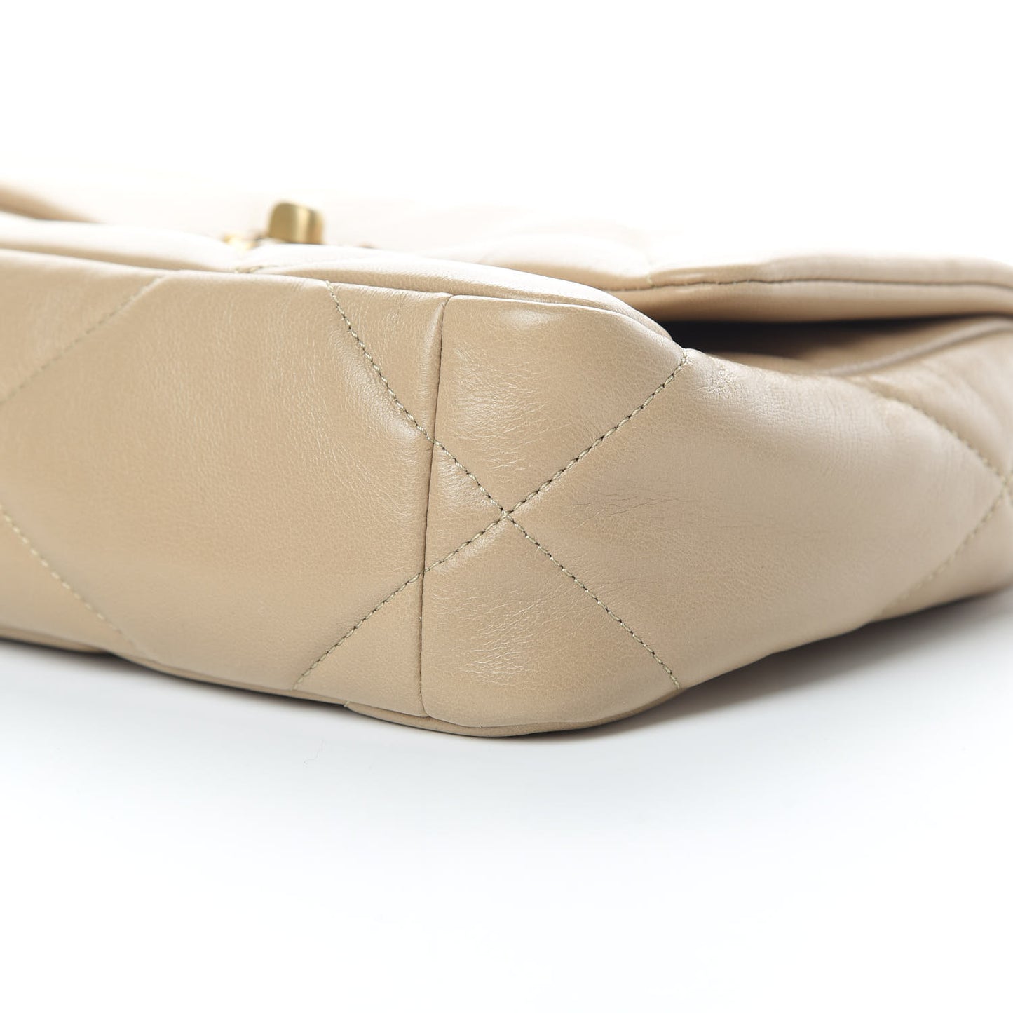 Lambskin Quilted Medium Chanel 19 Flap Dark Beige