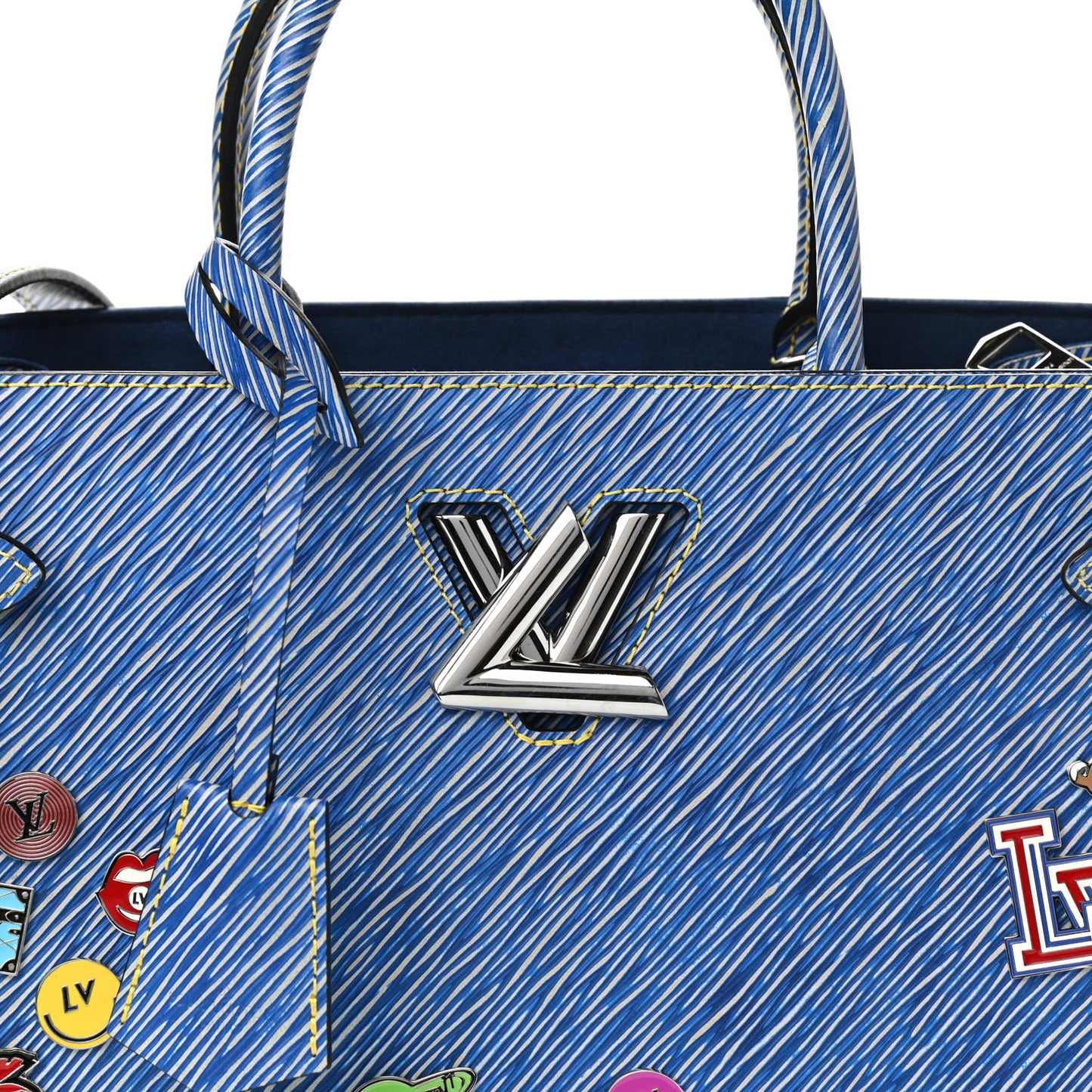 Epi Pins Twist Tote Denim Light