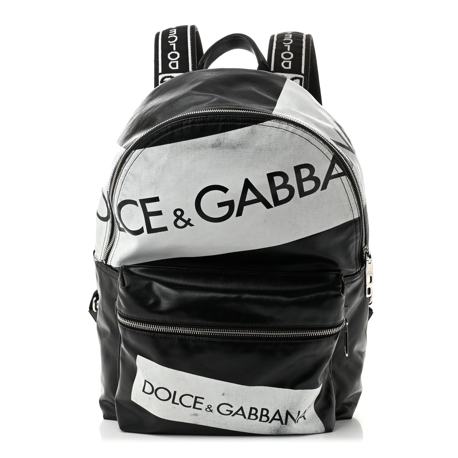 Dolce & Gabbana Calfskin Coated Canvas Vulcano Backpack Black 1 of 12