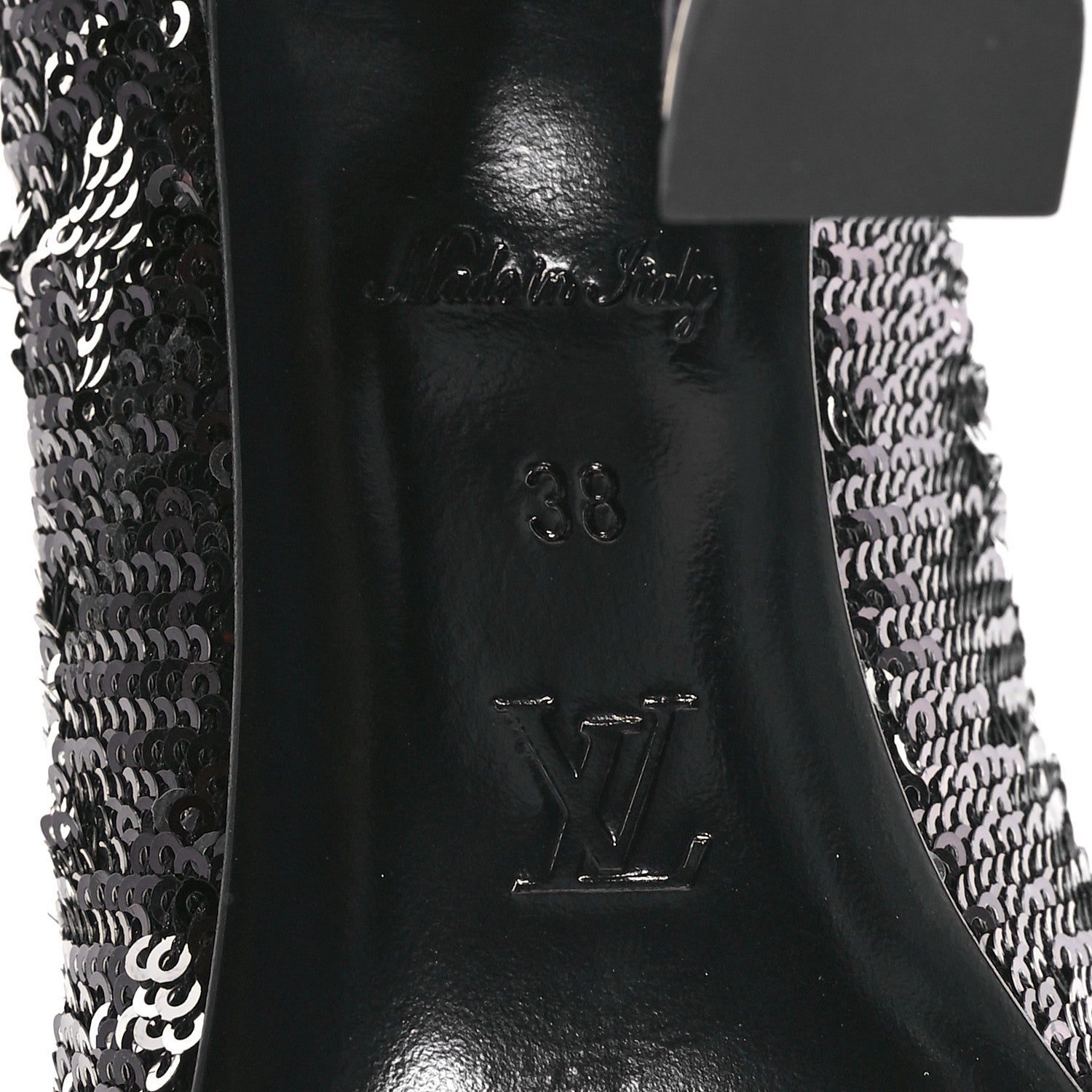 Louis Vuitton Sequin Sparkle Pumps 38 Argent 7 of 9