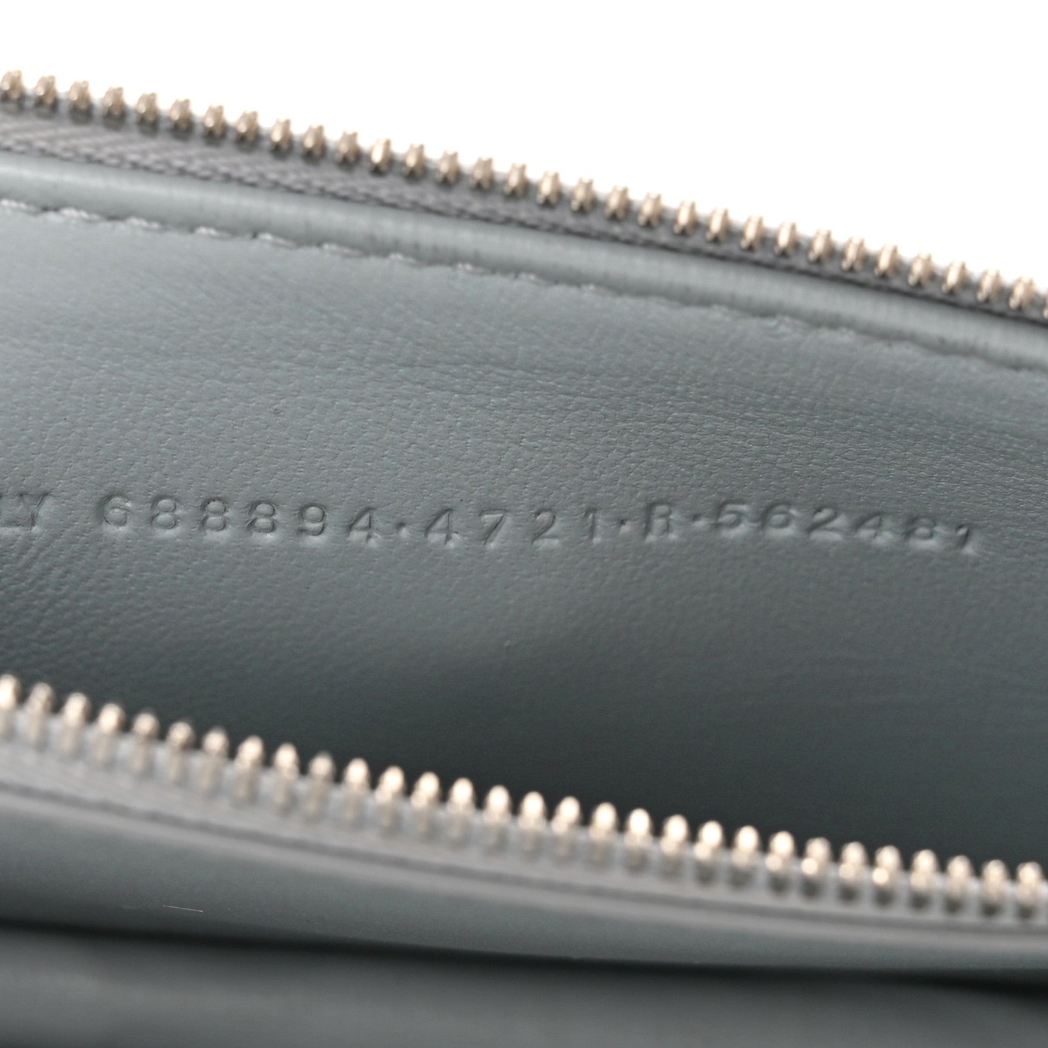 Balenciaga Extra Supple Calfskin Crocodile Embossed Gossip Wallet On Chain Ash Blue 8 of 12