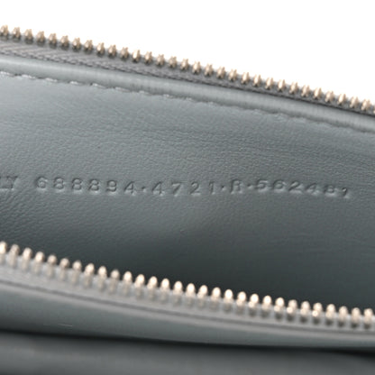 Balenciaga Extra Supple Calfskin Crocodile Embossed Gossip Wallet On Chain Ash Blue 8 of 12