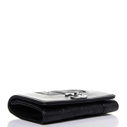 Chanel Caviar Quilted Vintage Mademoiselle Flap Card Holder Black 4 of 12