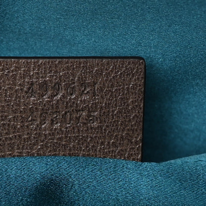 Gucci GG Supreme Monogram Textured Dollar Calfskin Web Small Ophidia Dome Shoulder Bag Beige Ebony New Acero 7 of 17