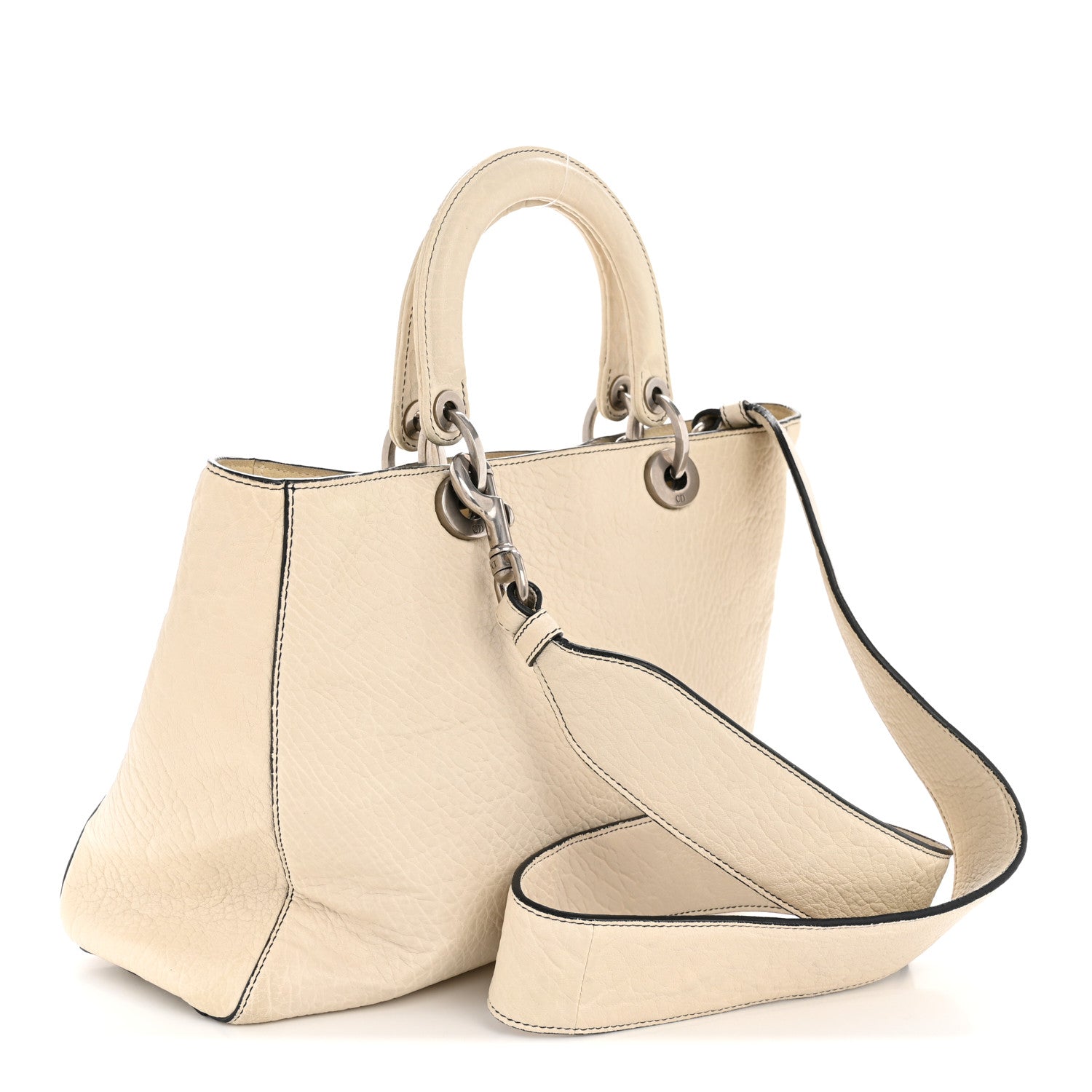 Christian Dior Canyon Grained Lambskin Large Lady Dior Off White 3 of 14