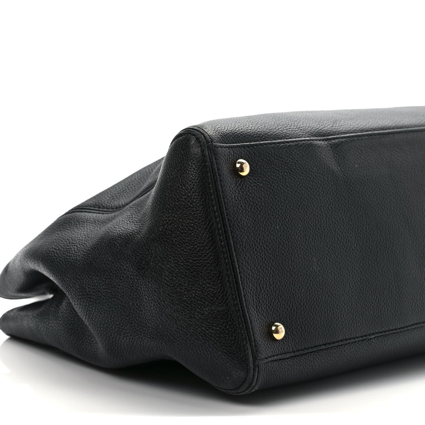 Calfskin Cerf Executive Shopper Tote Black