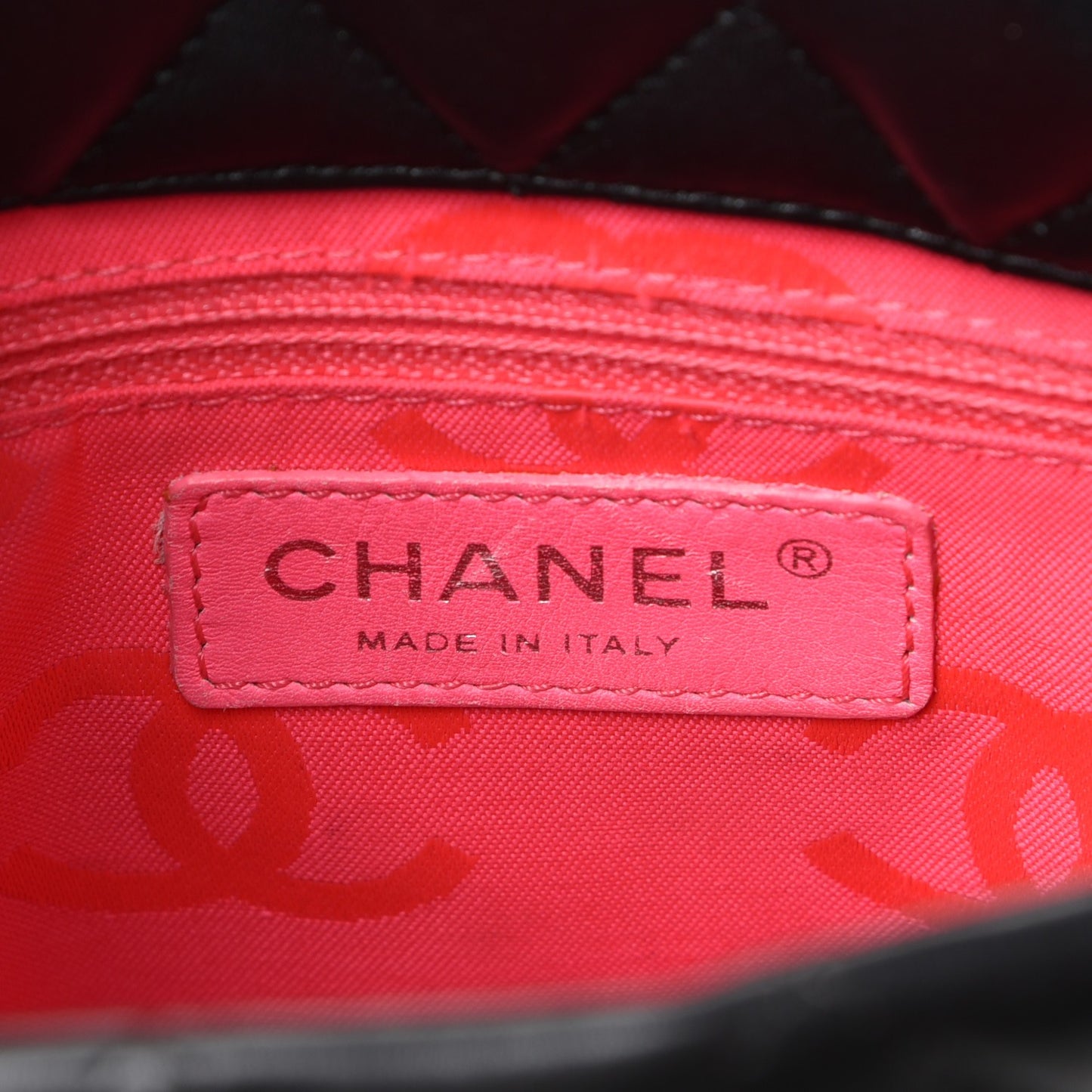 Calfskin Quilted Small Cambon Tote Black