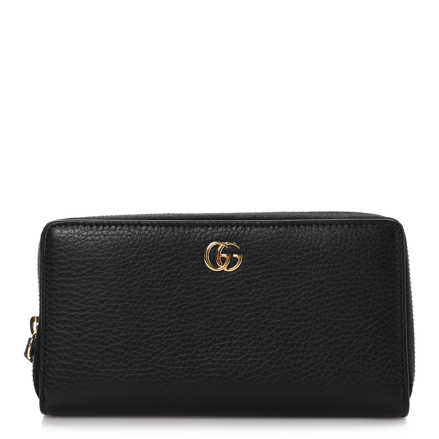 Gucci Dollar Calfskin GG Marmont Zip Around Wallet Black 1 of 11