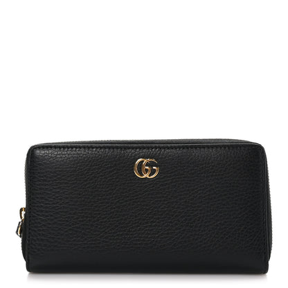 Gucci Dollar Calfskin GG Marmont Zip Around Wallet Black 1 of 11