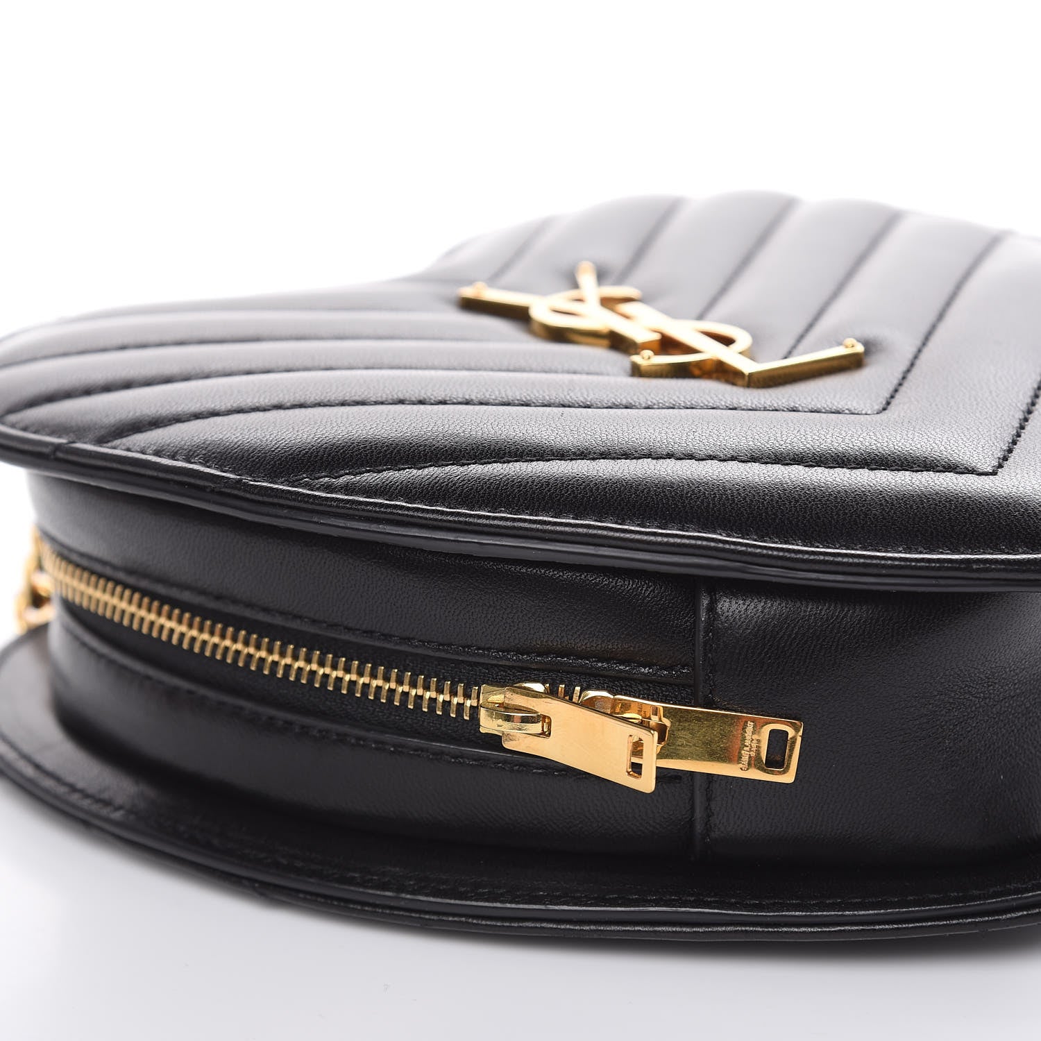 Saint Laurent Lambskin Matelasse Chevron Monogram Small Love Heart Chain Bag Black 10 of 11