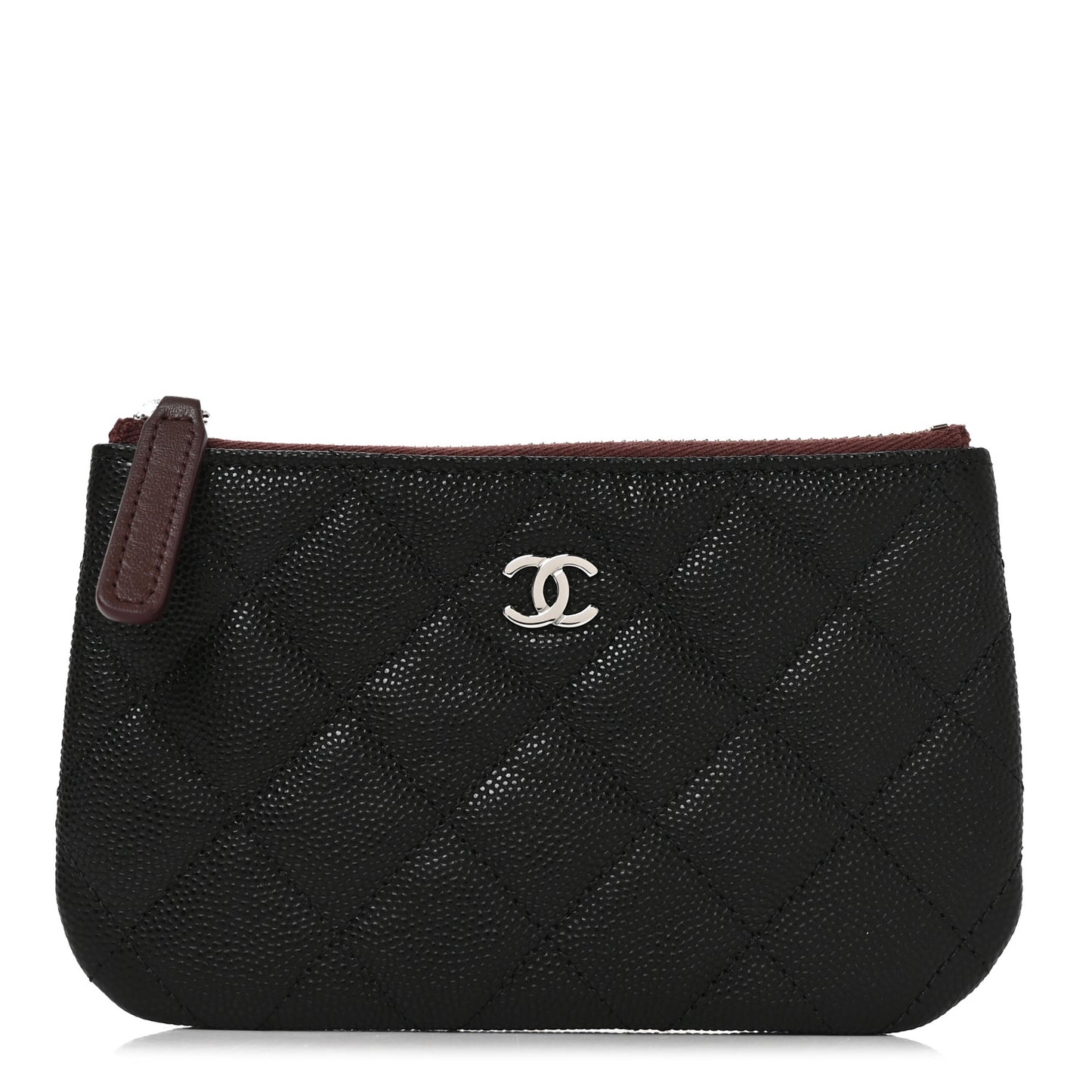 Caviar Quilted Small Cosmetic Case Black