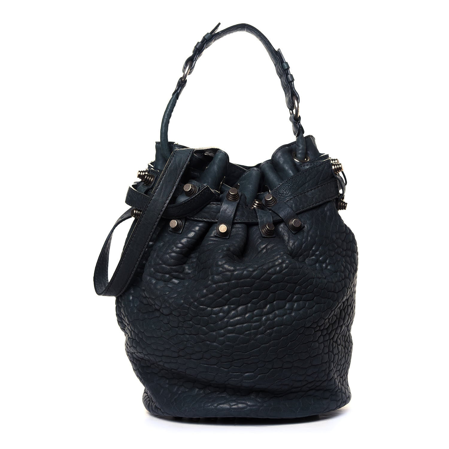 Alexander Wang Pebbled Lambskin Diego Bucket Bag Neptune Antique Brass Hardware 1 of 5