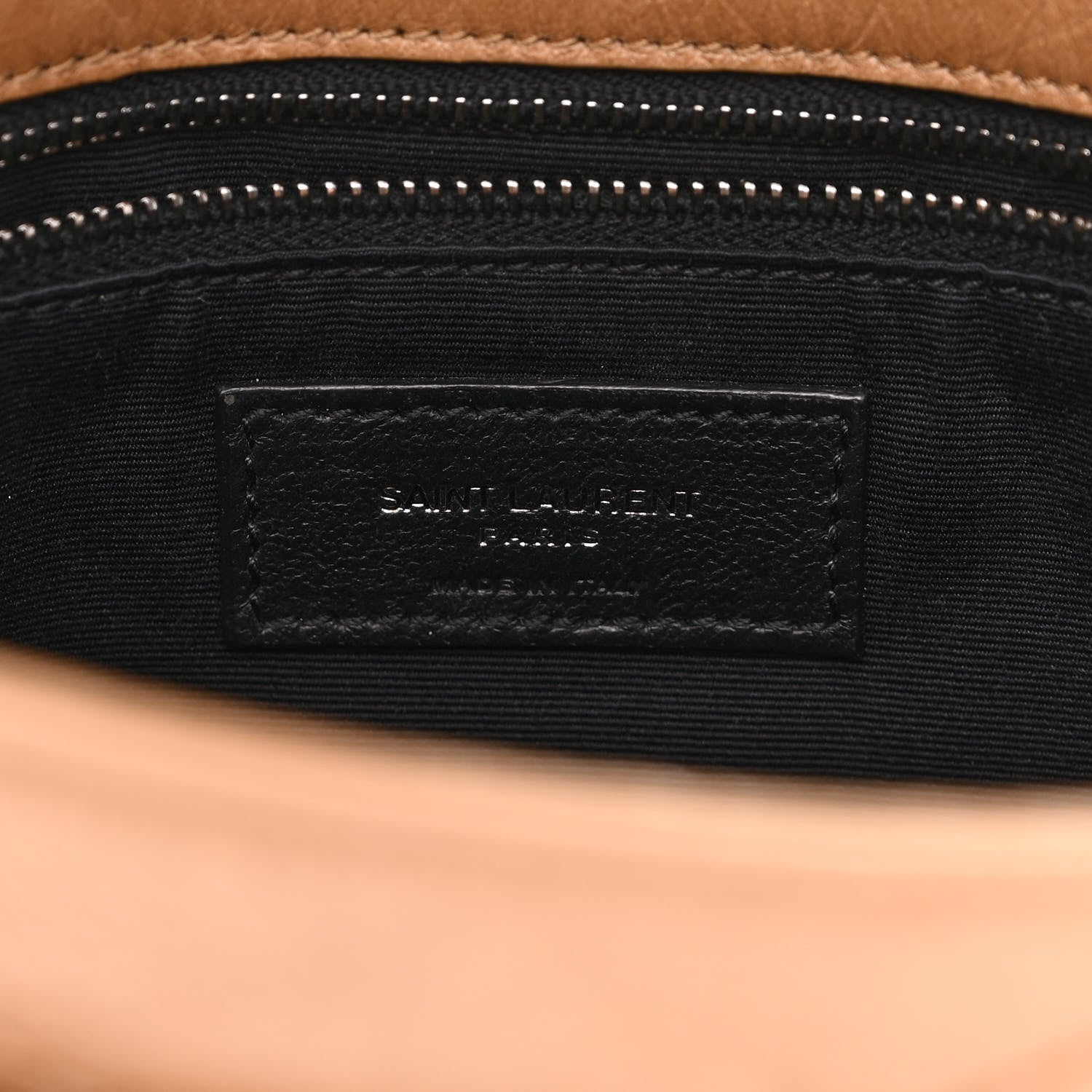 Saint Laurent Crinkled Calfskin Matelasse Monogram Medium Niki Chain Satchel Natural Tan 7 of 13