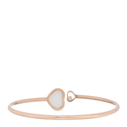 Chopard 18K Rose Gold Diamond Mother of Pearl Happy Hearts Bangle Bracelet 2 of 3