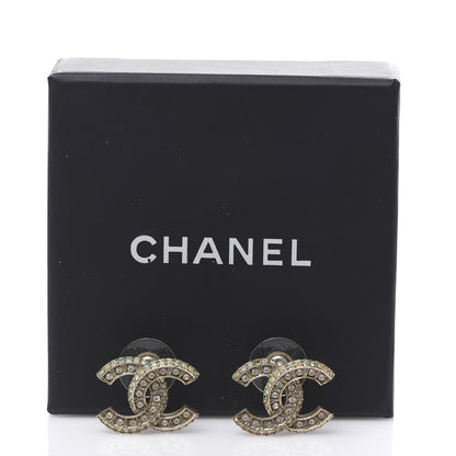 Chanel Crystal CC Earrings Light Gold 5 of 5