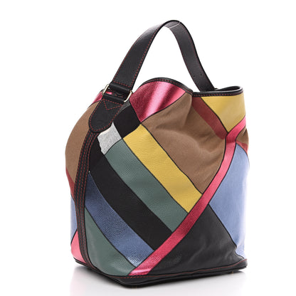 Burberry Canvas Calfskin Check Patchwork Medium Ashby Hobo Multicolor 2 of 10