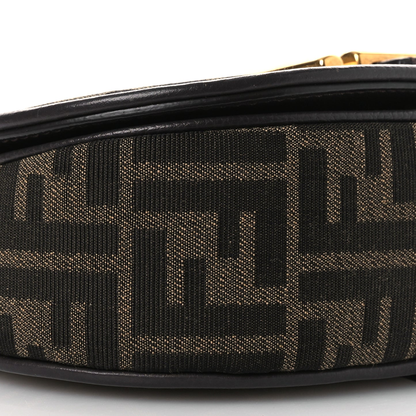 Fabric Jacquard Vitello Cher Cuoio FF 1974 Small Fendi C'mon Tobacco Moro Ebano