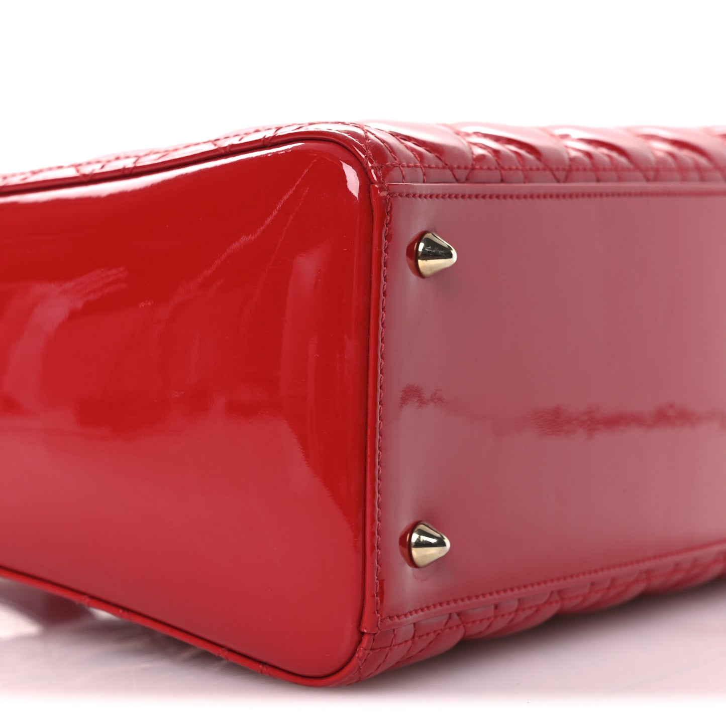 Patent Cannage Medium Lady Dior Red