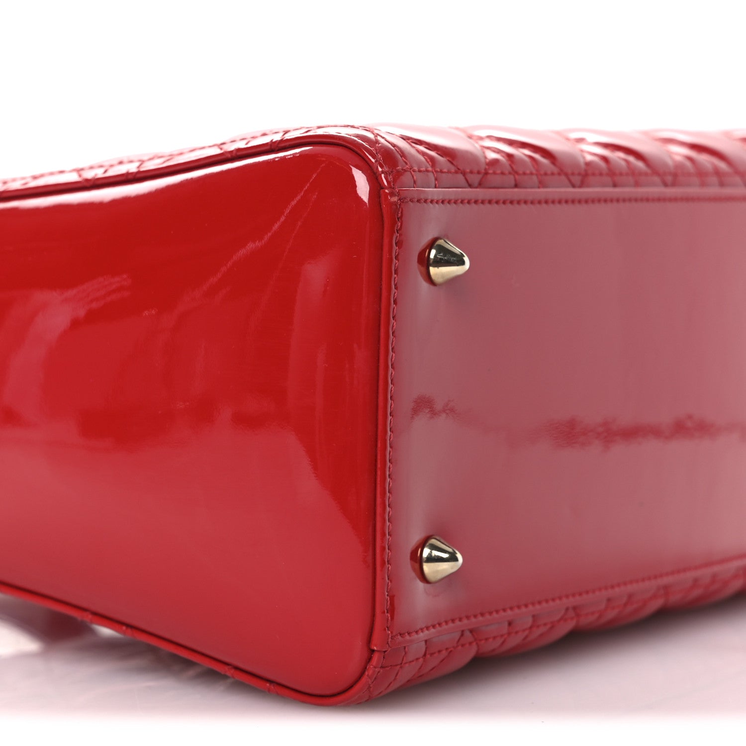 Christian Dior Patent Cannage Medium Lady Dior Red 9 of 15