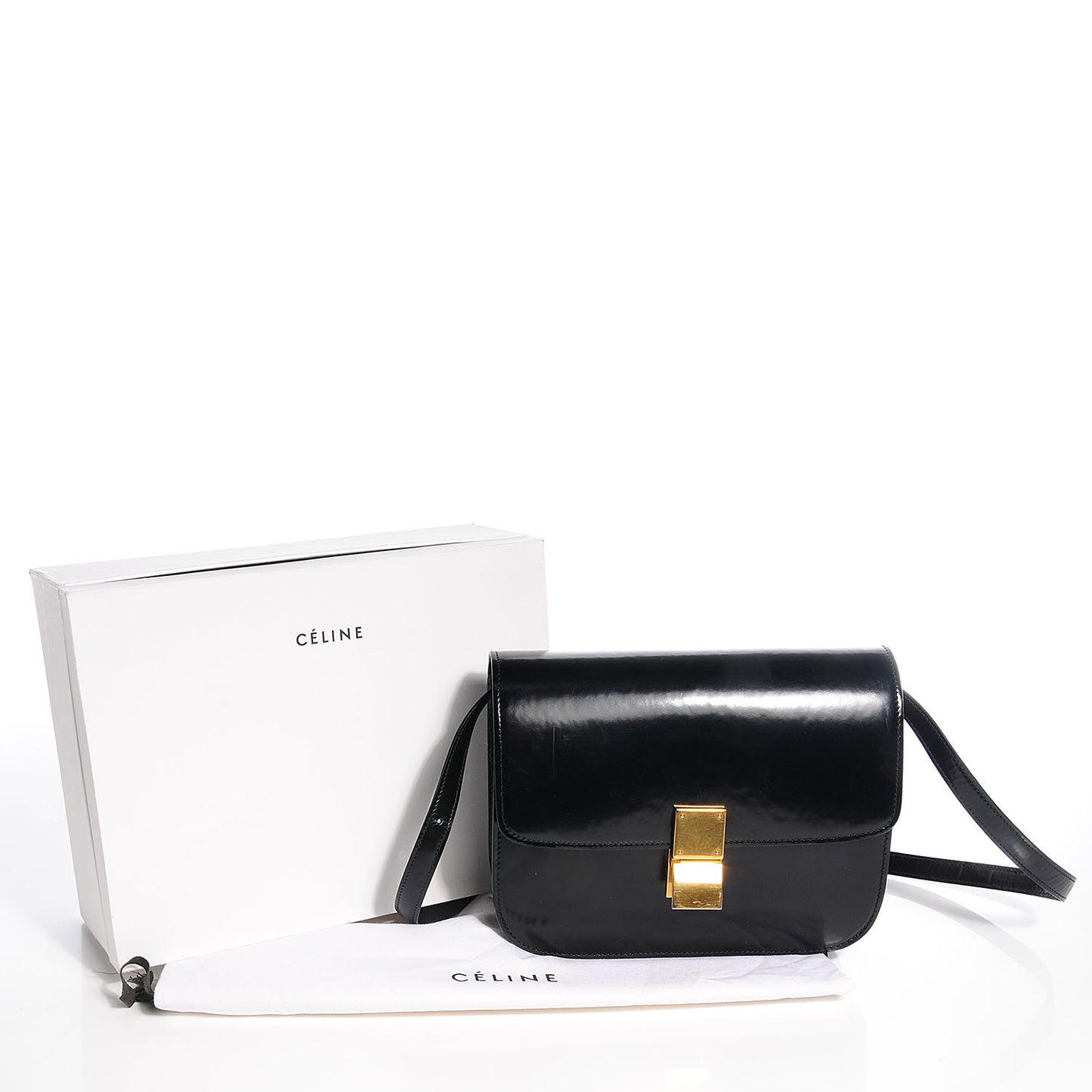 Spazzolato Medium Box Shoulder Bag Black