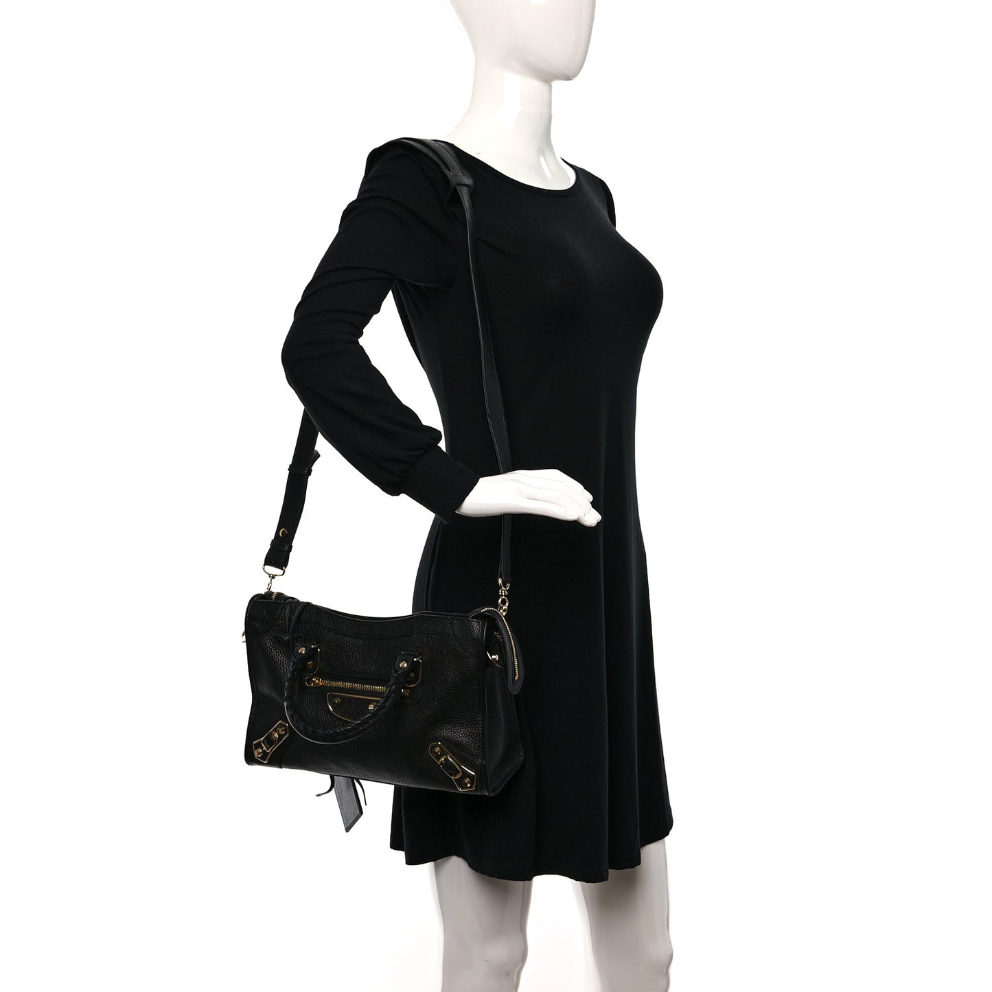 Chevre Gold Metallic Edge Hardware S City Black