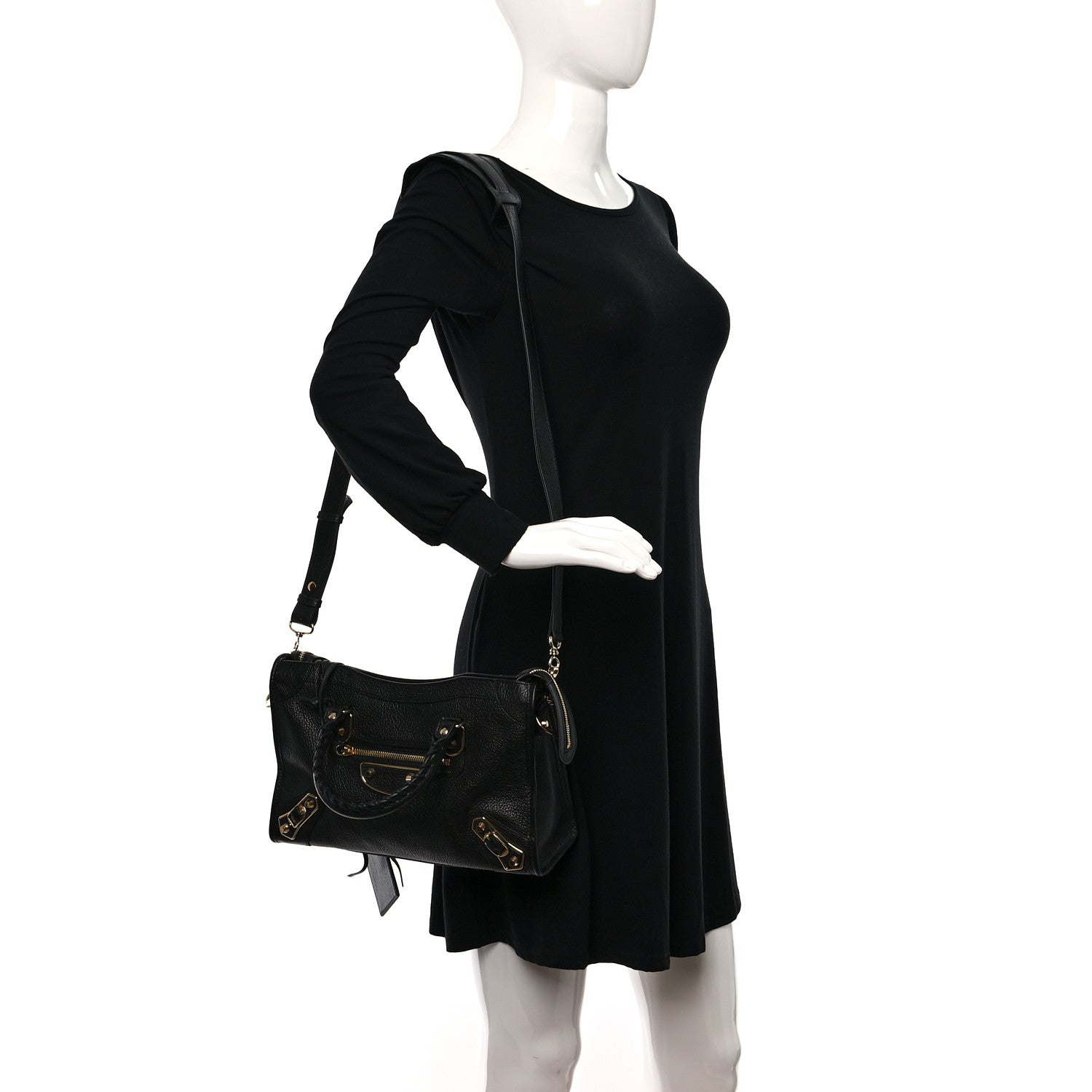 Balenciaga Chevre Gold Metallic Edge Hardware S City Black 3 of 8