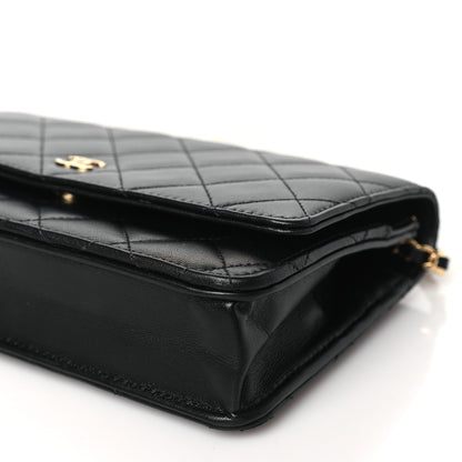 Chanel Lambskin Quilted Wallet On Chain WOC Black 10 of 11