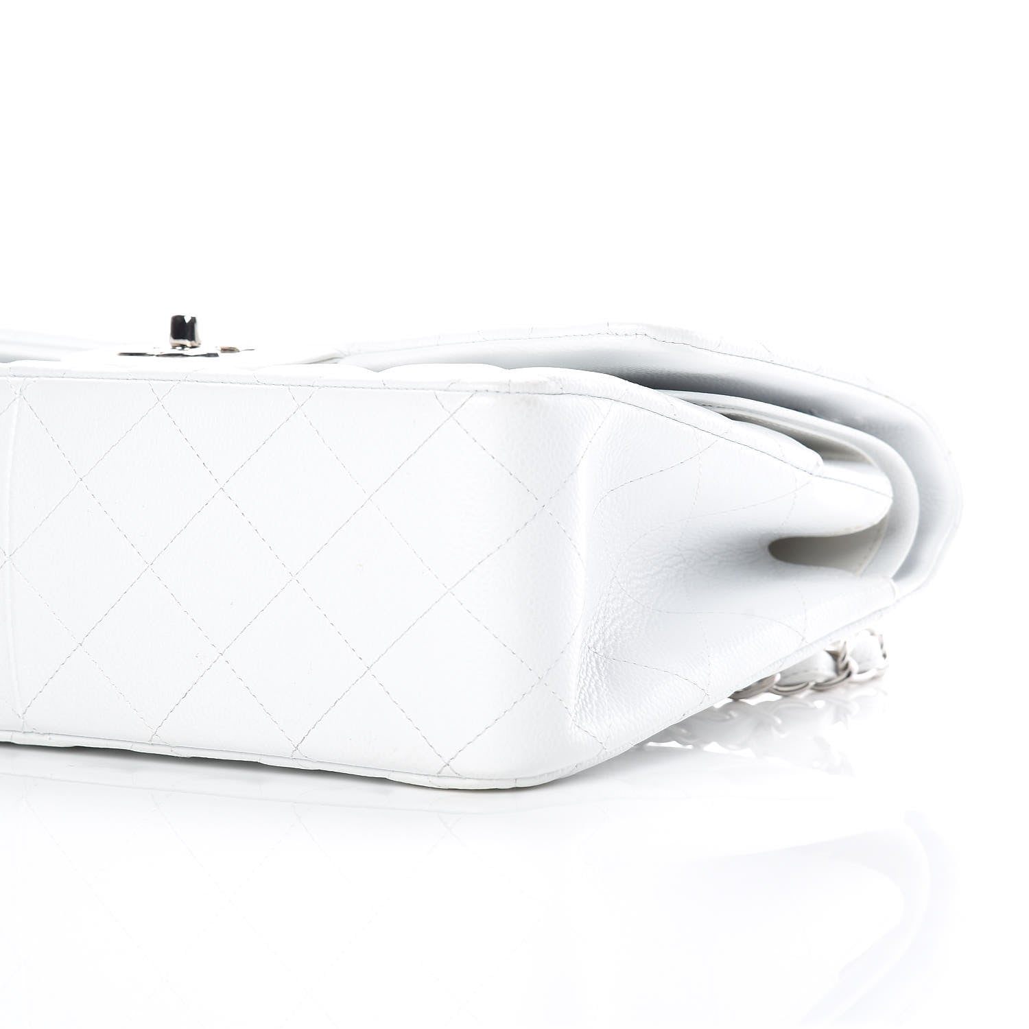 Chanel Caviar Quilted Jumbo Double Flap White 6 of 17