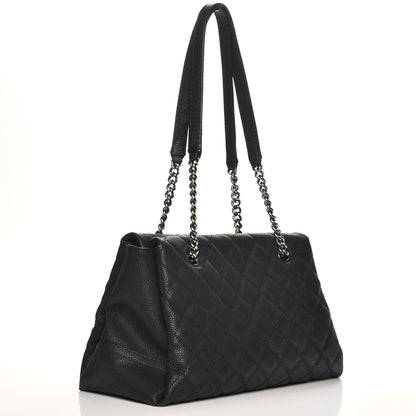Chanel Iridescent Caviar Quilted Lady Pearly Tote Black 3 of 12