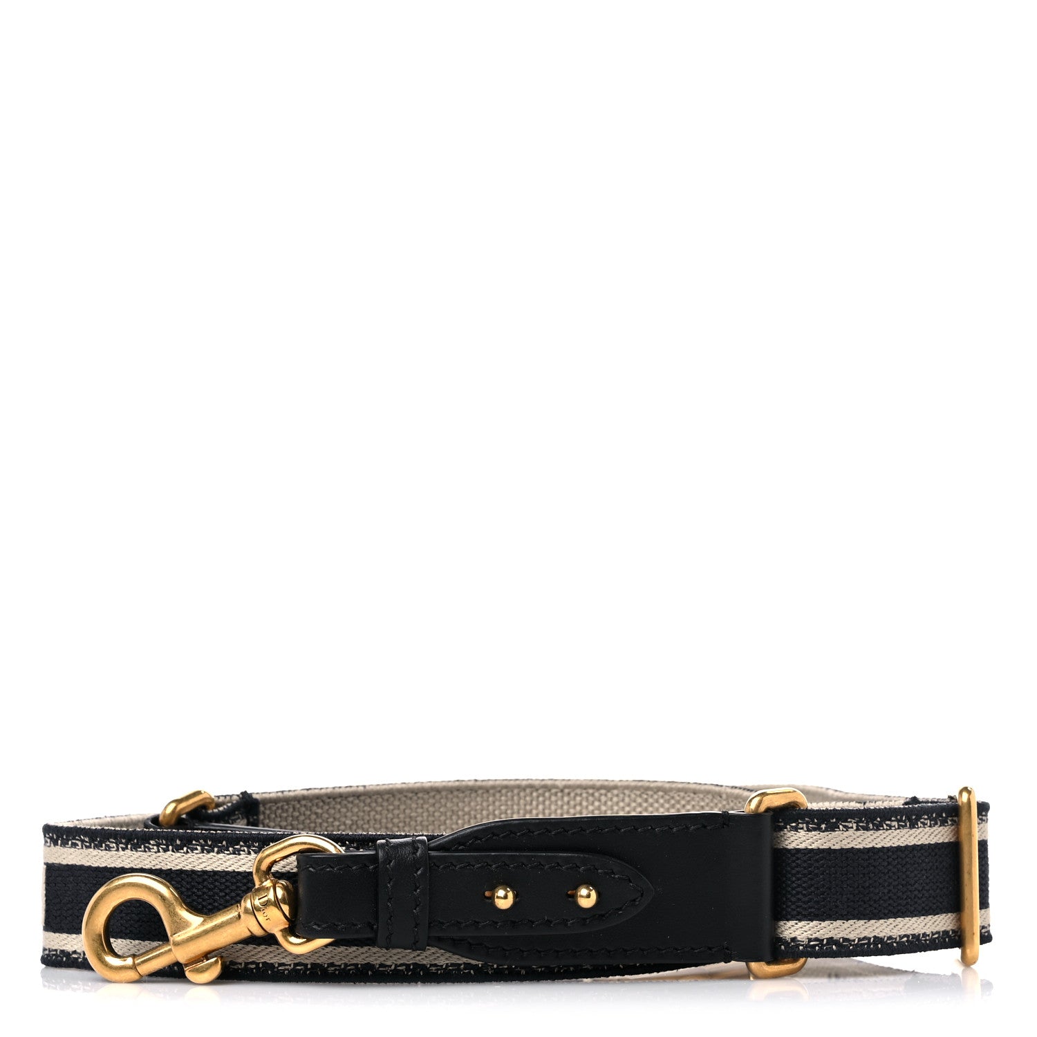 Christian Dior Canvas Embroidered Shoulder Strap Black 1 of 4