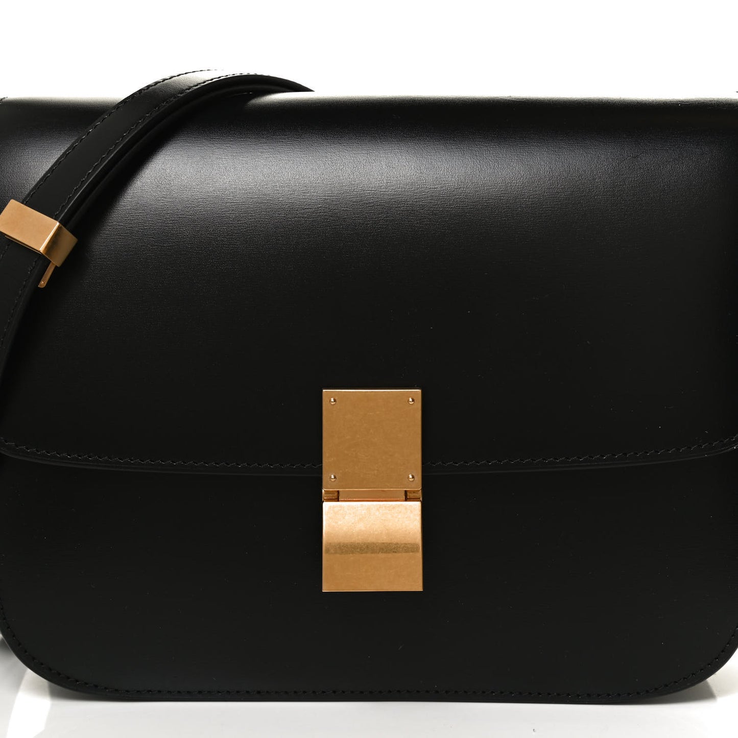 Box Calfskin Medium Classic Box Flap Bag Black