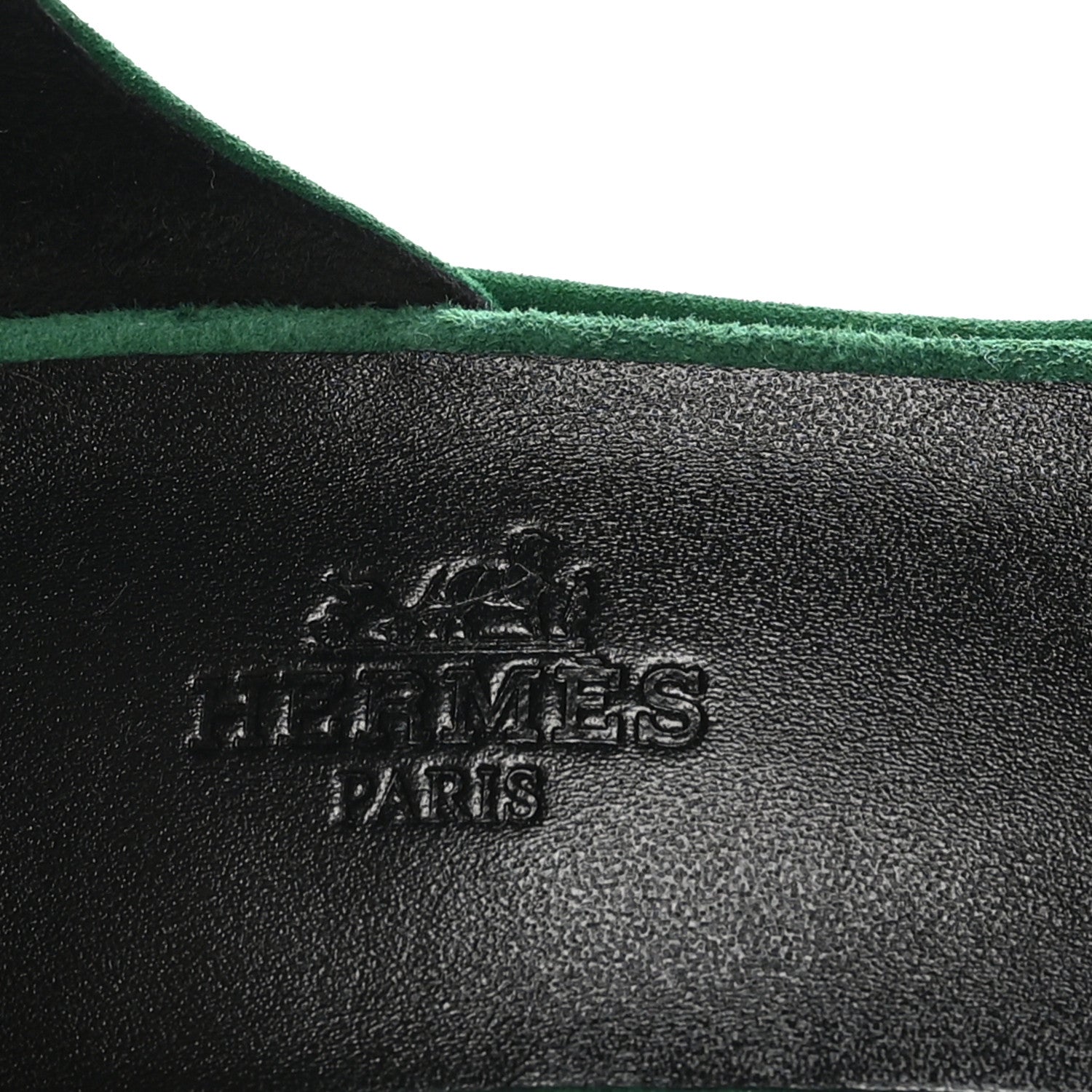 Hermes Suede Goatskin Hilda 80 Sandals 37.5 Vert Electrique 7 of 9