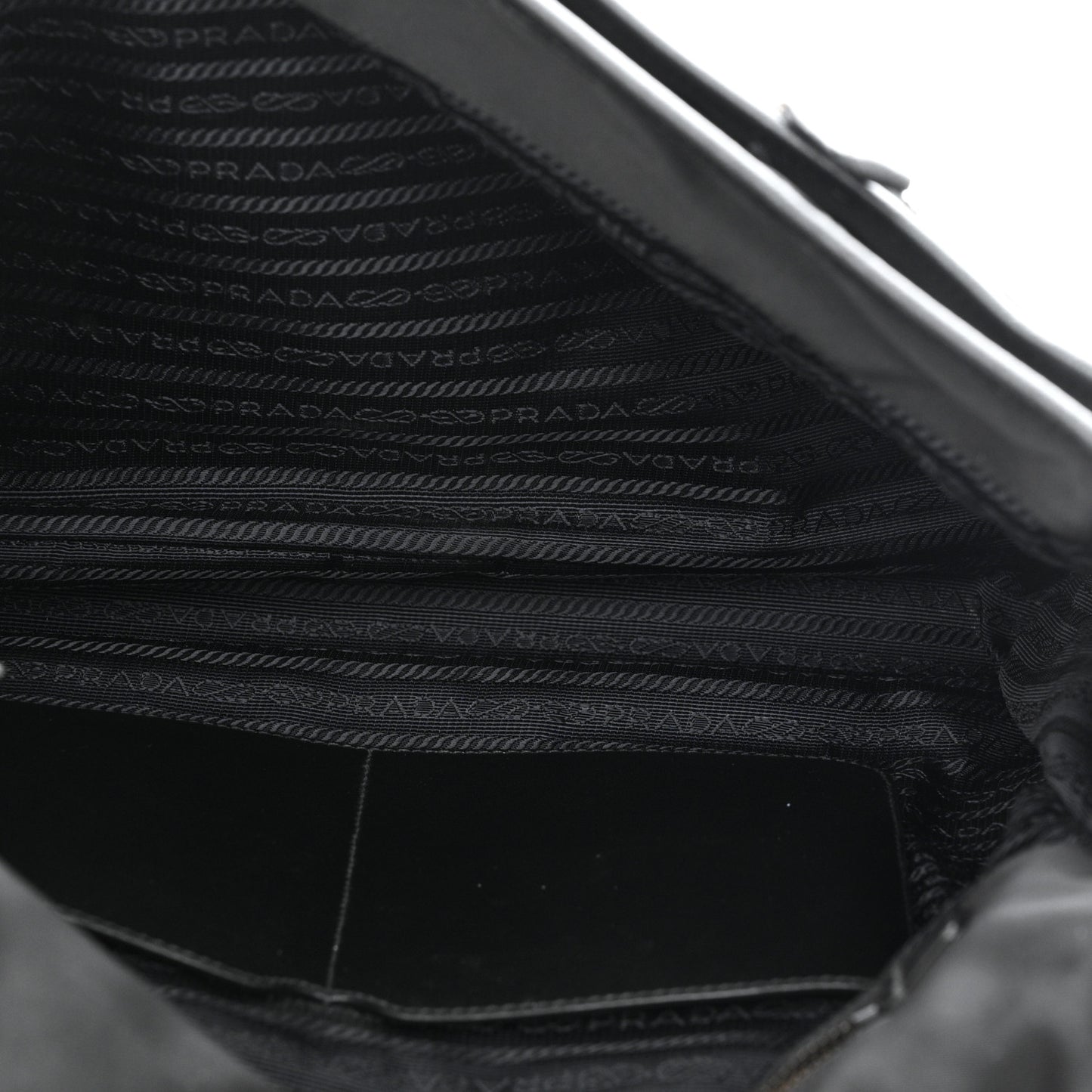 Tessuto Nylon Saffiano Logo Messenger Bag Black