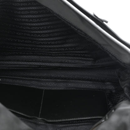 Prada Tessuto Nylon Saffiano Logo Messenger Bag Black 5 of 13
