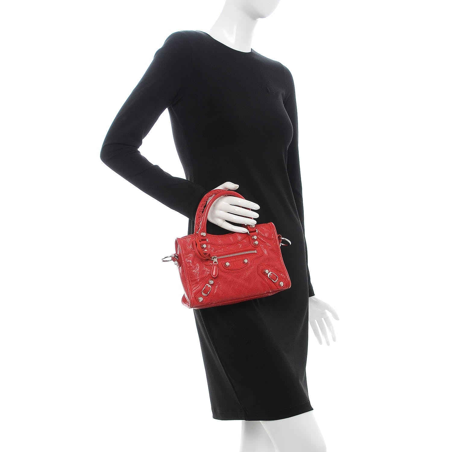 Balenciaga Agneau Giant 12 Silver Hardware Mini City Rouge Cardinal 3 of 11