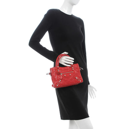 Balenciaga Agneau Giant 12 Silver Hardware Mini City Rouge Cardinal 3 of 11