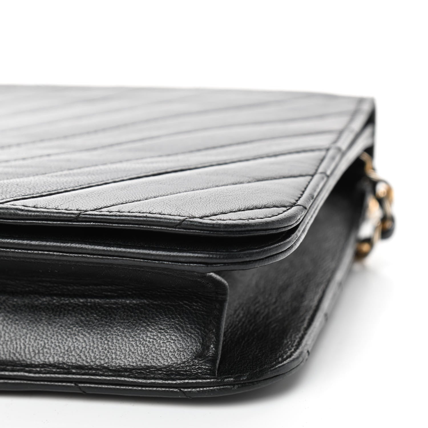 Chanel Lambskin Chevron Quilted Small Single Flap Black 7 of 9