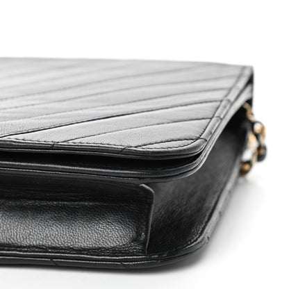 Chanel Lambskin Chevron Quilted Small Single Flap Black 7 of 9