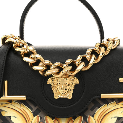 Versace X FENDI Grained Calfskin Fendace La Medusa Medium Top Handle Bag Black Multicolor 7 of 9
