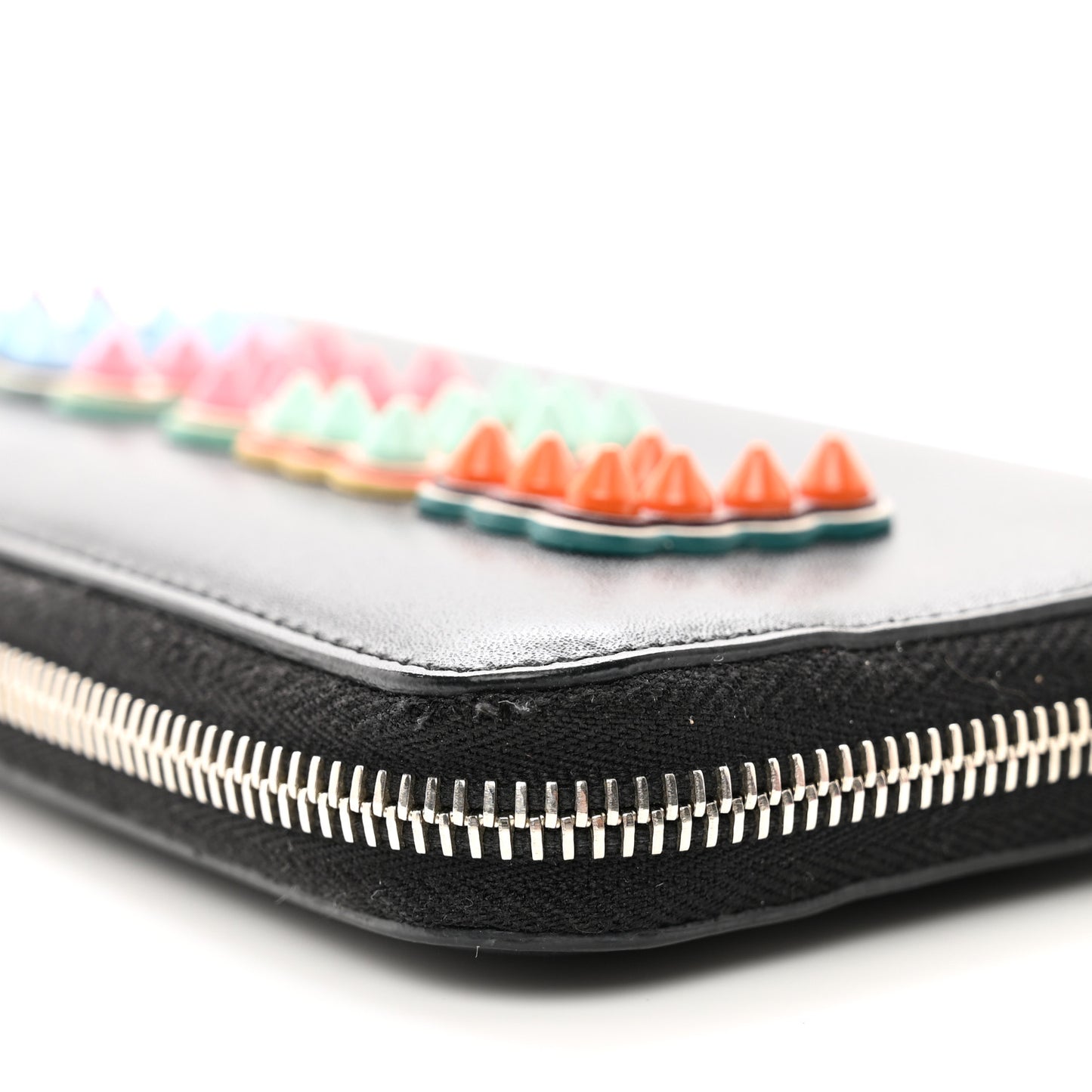 Vitello Liberty Fun Fair Studded Zip Around Wallet Black Multicolor