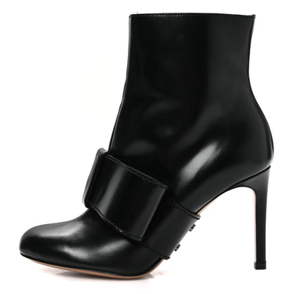Valentino Garavani Calfskin Bow Ankle Boots 35 Black 1 of 10