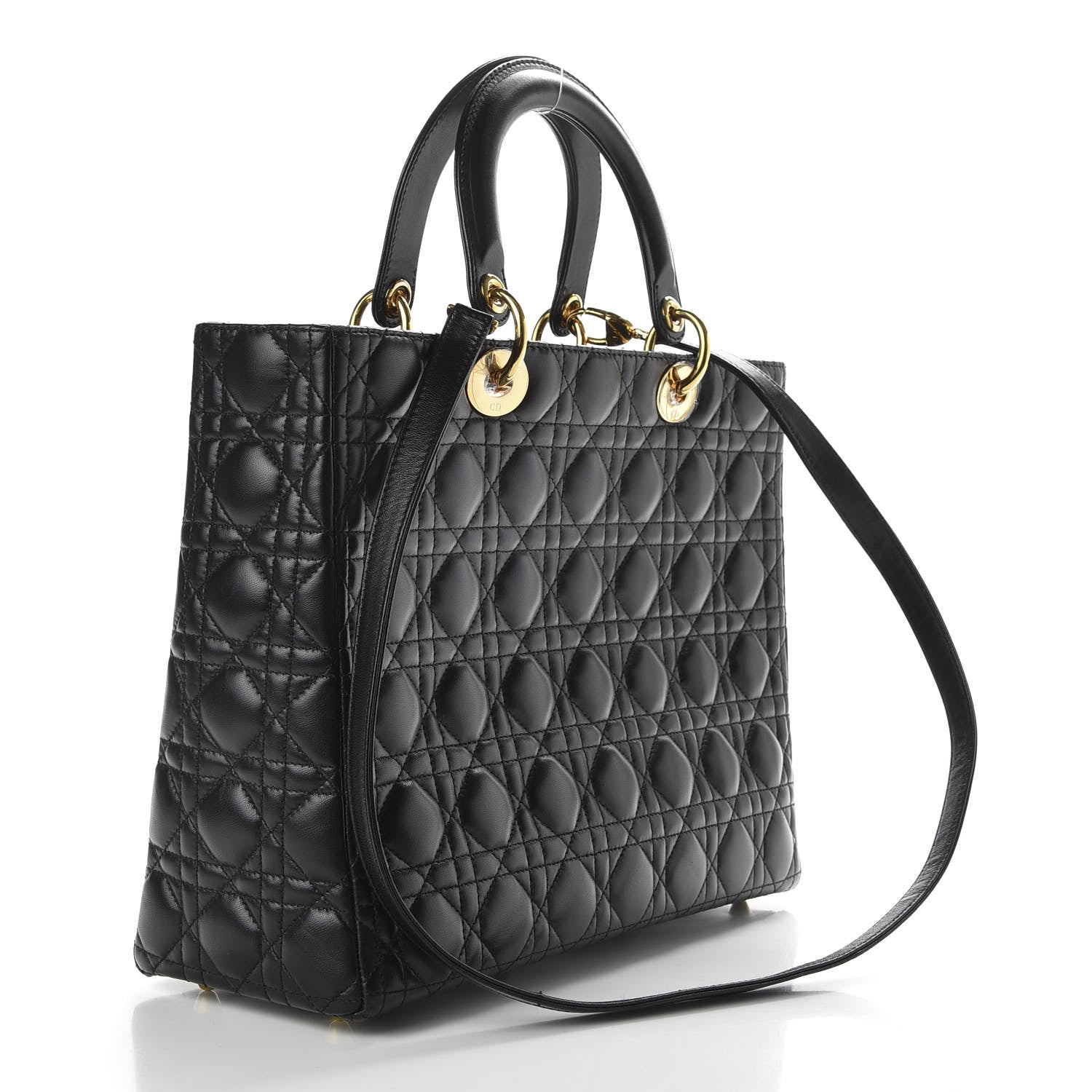 Christian Dior Lambskin Cannage Large Lady Dior Black 3 of 10