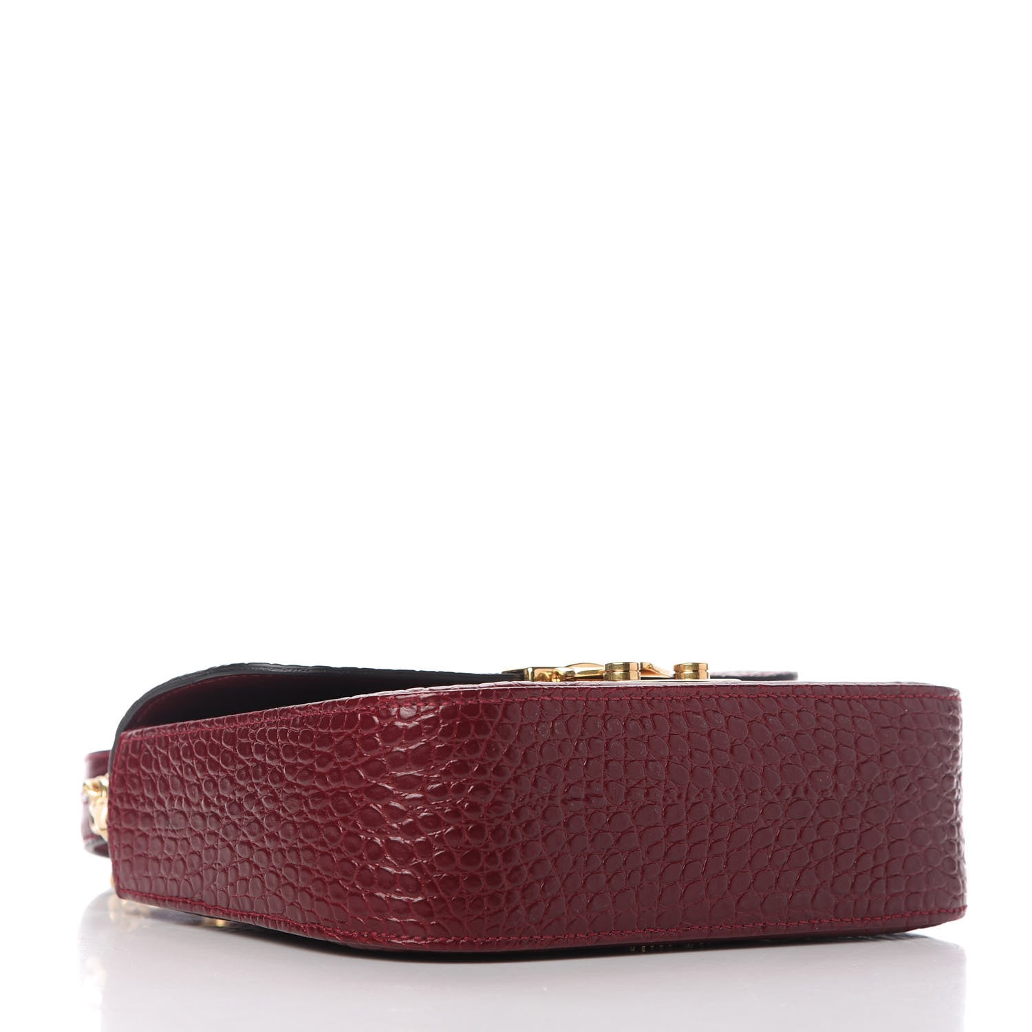 Miu Miu Crocodile Print Calfskin Top Handle Bag Rubino 4 of 10
