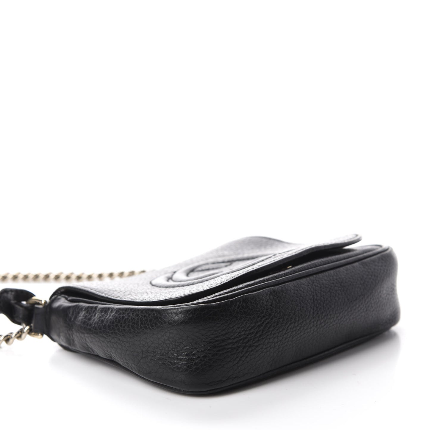 Pebbled Calfskin Small Soho Flap Crossbody Black