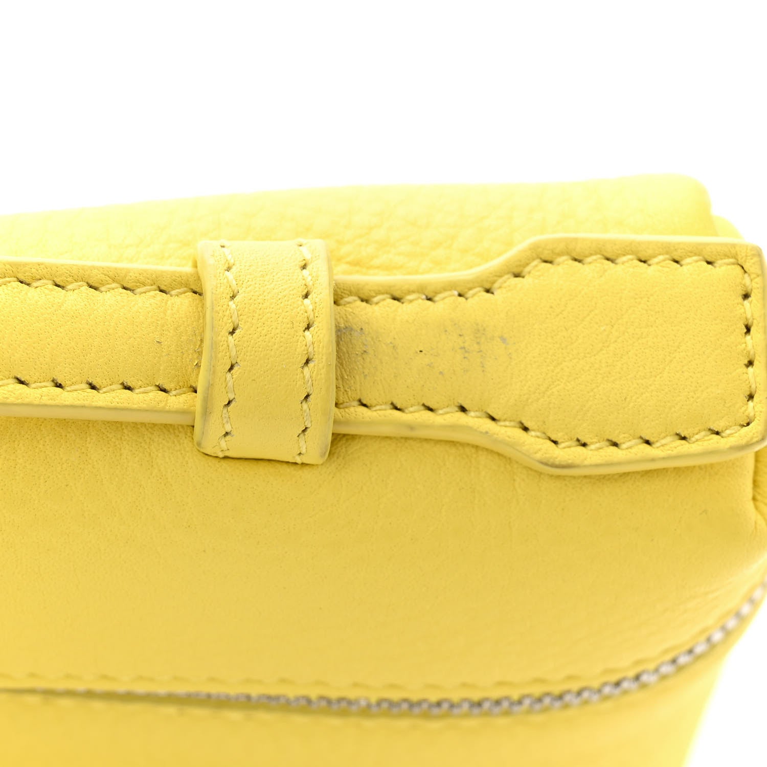 Loro Piana LORO PIANA Grained Calfskin L19 Extra Pocket Pouch Yellow 10 of 10