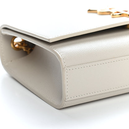 Saint Laurent Grain De Poudre Small Monogram Kate Satchel Blanc Vintage 6 of 7