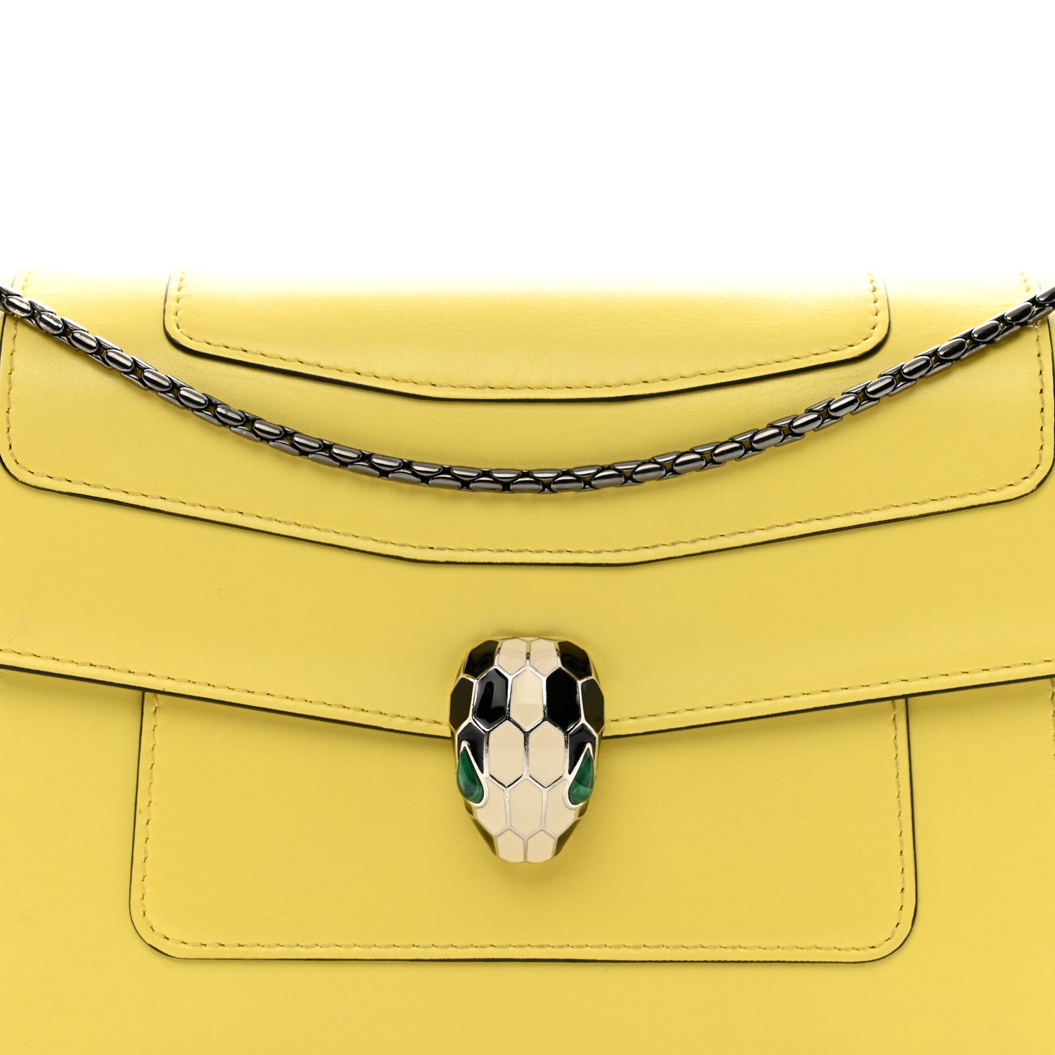 Bulgari Calfskin Serpenti Forever Shoulder Bag Yellow 5 of 11