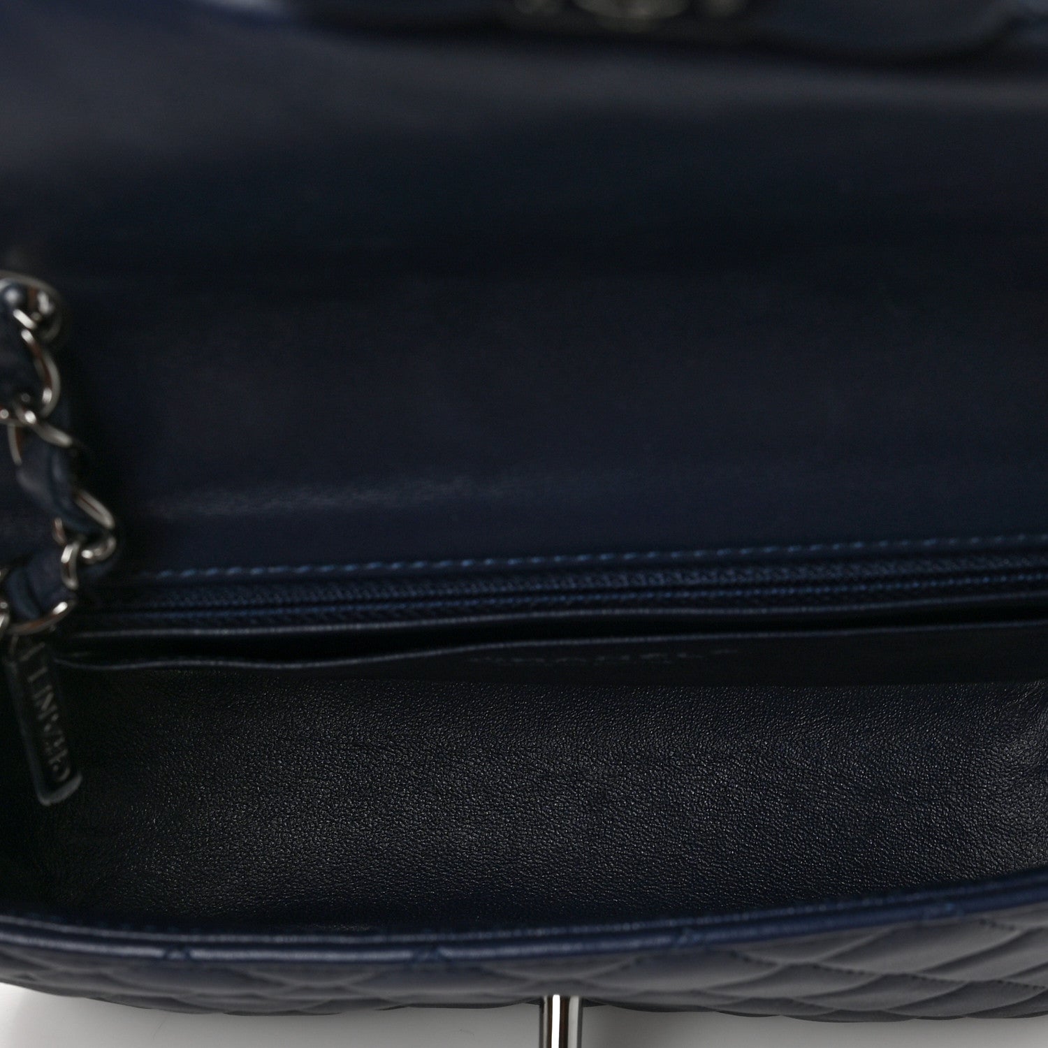 Chanel Lambskin Quilted Mini Rectangular Flap Dark Navy Blue 4 of 6